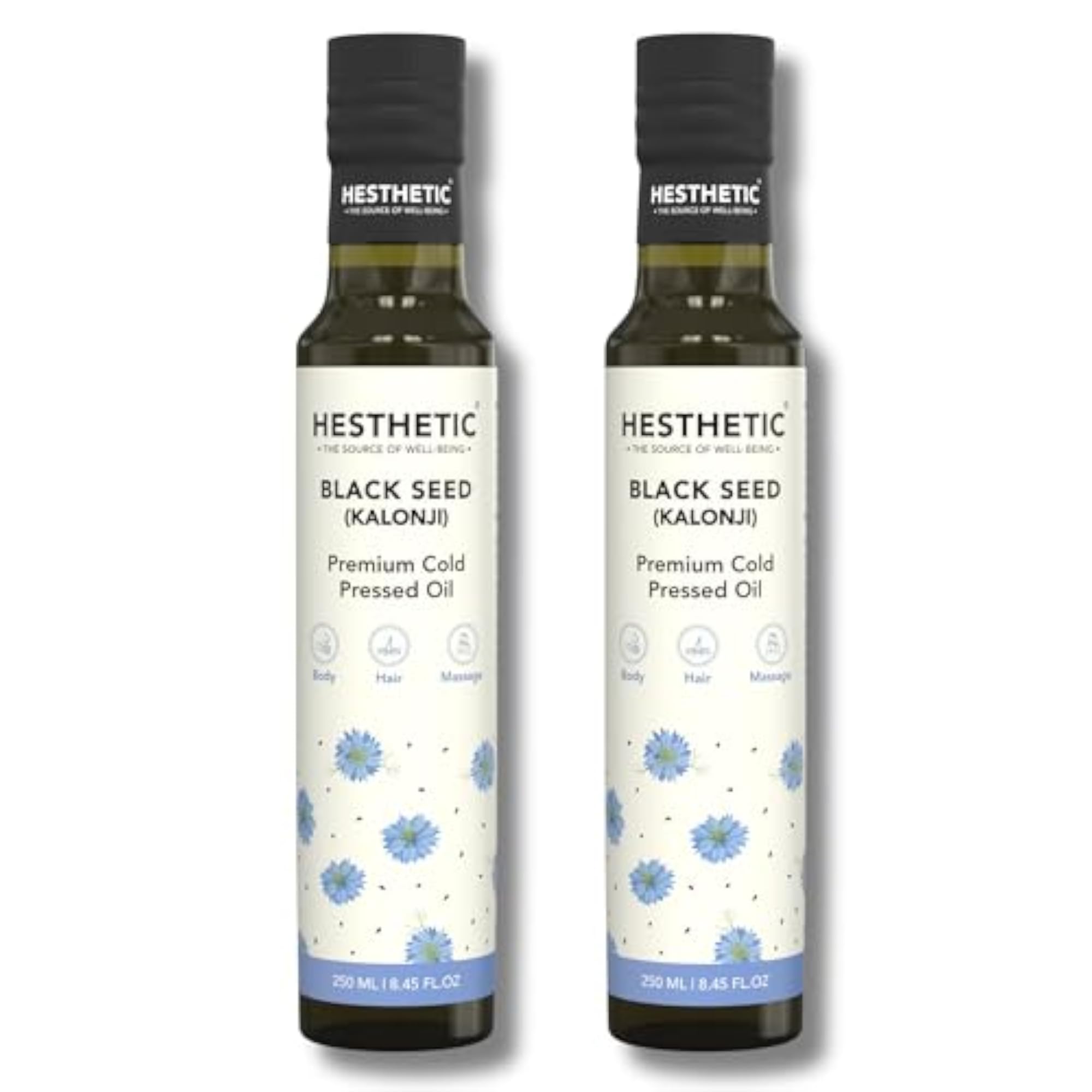 Cold Pressed Black Seed Oil Pack of 2, 250ml for Hair & Skin